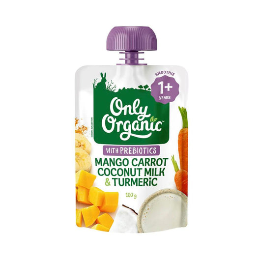 Only Organic Mango Carrot Coconut Milk & Tumeric 1Y + Pouch - 100g