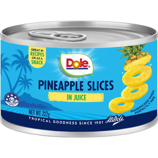 Dole Premium Tropical Pineapple Slices In Juice 227g