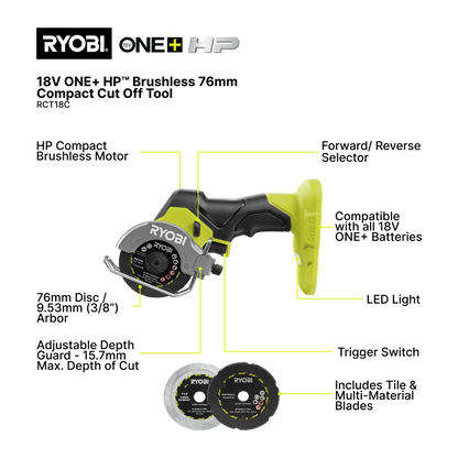 Ryobi Compact Cut Off Tool - 76mm