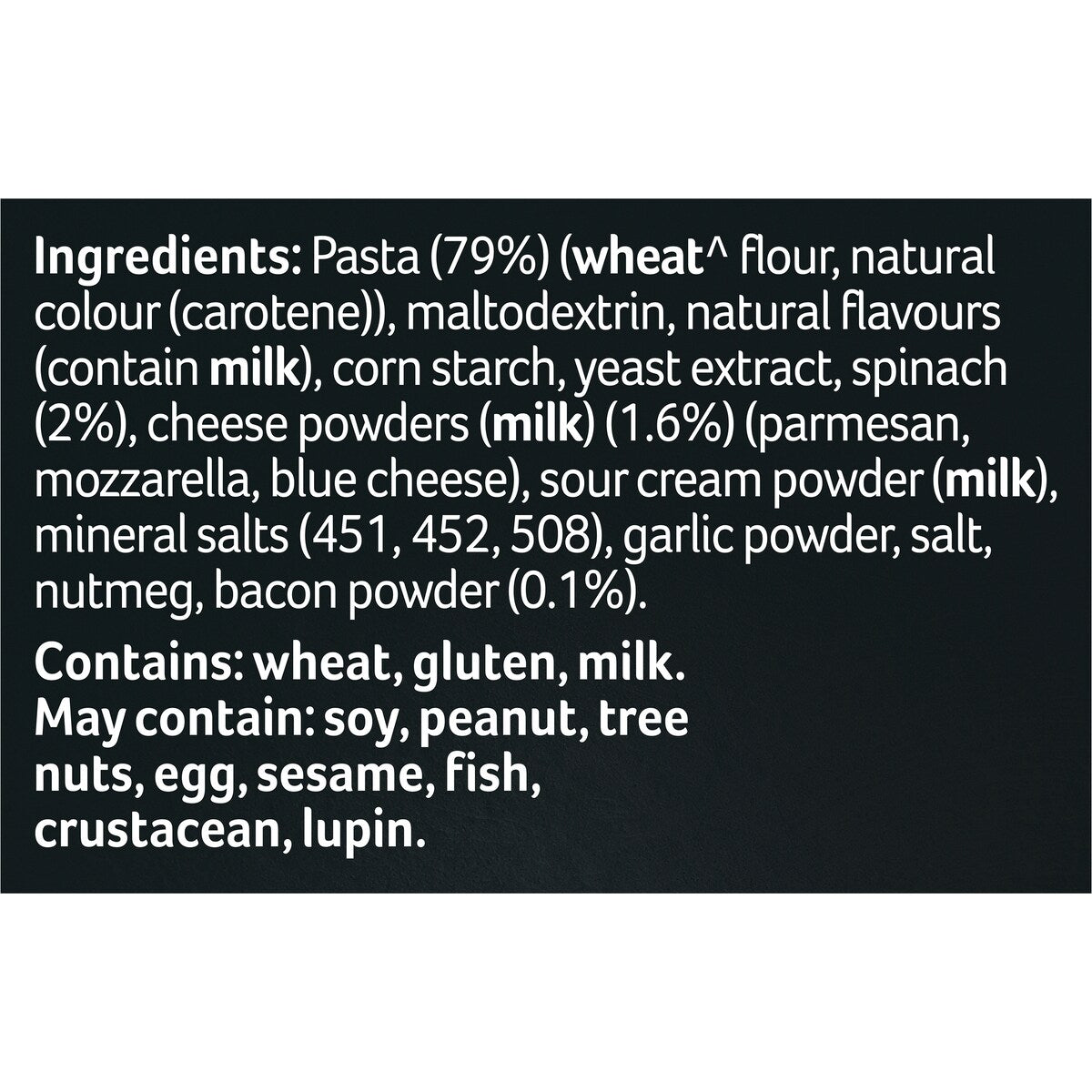 Continental Pasta Sensations Spinach Parmesan & Bacon Serves 2 91g