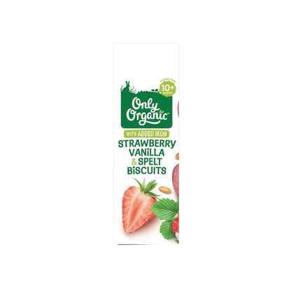 Only Organic 10 Months+ Strawberry Vanilla & Spelt Biscuits - 100g