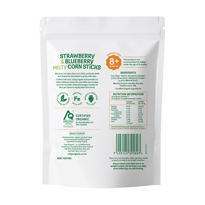 Only Organic 8 Months+ Blueberry & Strawberry Corn Sticks - 15g