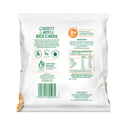 Only Organic Carrot Apple Rice Cakes 8 Months+ - 35g