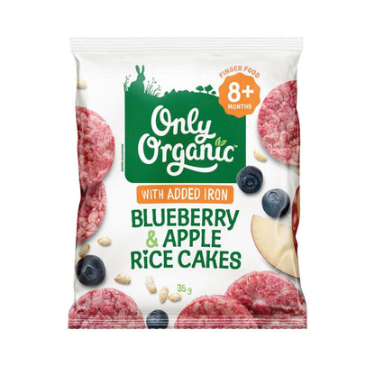 Only Organic Blueberry Apple Rice Cakes 8 Months+ - 35g