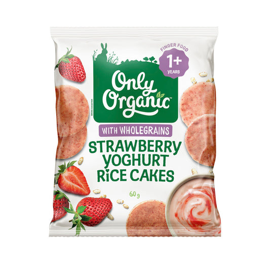 Only Organic Strawberry Yoghurt Rice Cakes 1 Years+ - 60g