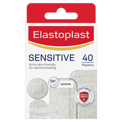 Elastoplast Sensitive Assorted White Plasters For Wound Protection 40 pack