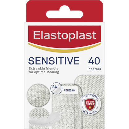 Elastoplast Sensitive Assorted White Plasters For Wound Protection 40 pack