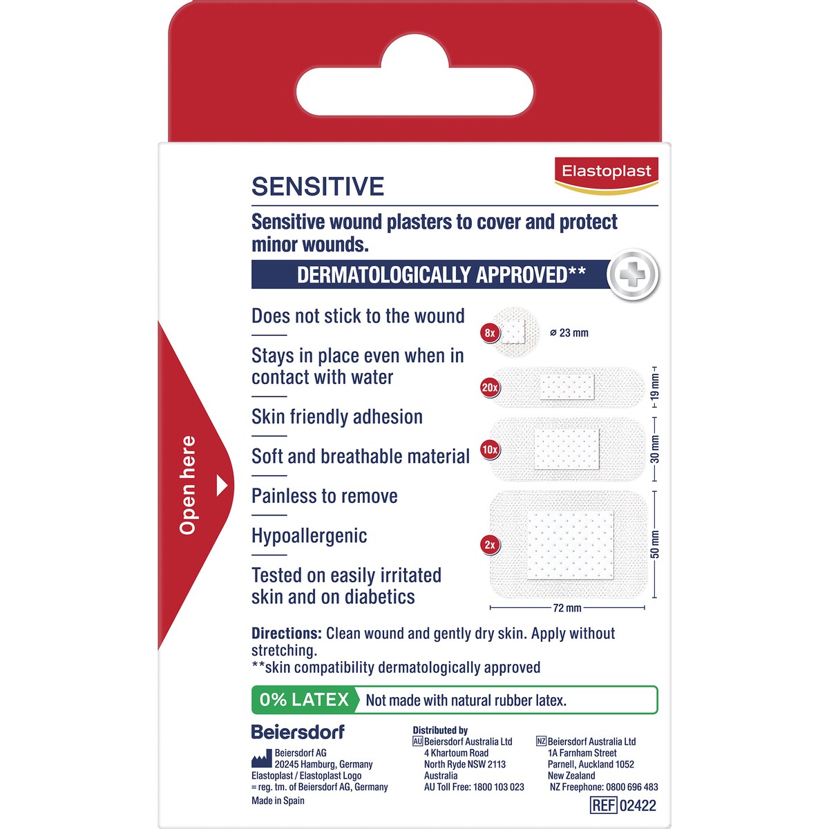 Elastoplast Sensitive Assorted White Plasters For Wound Protection 40 pack