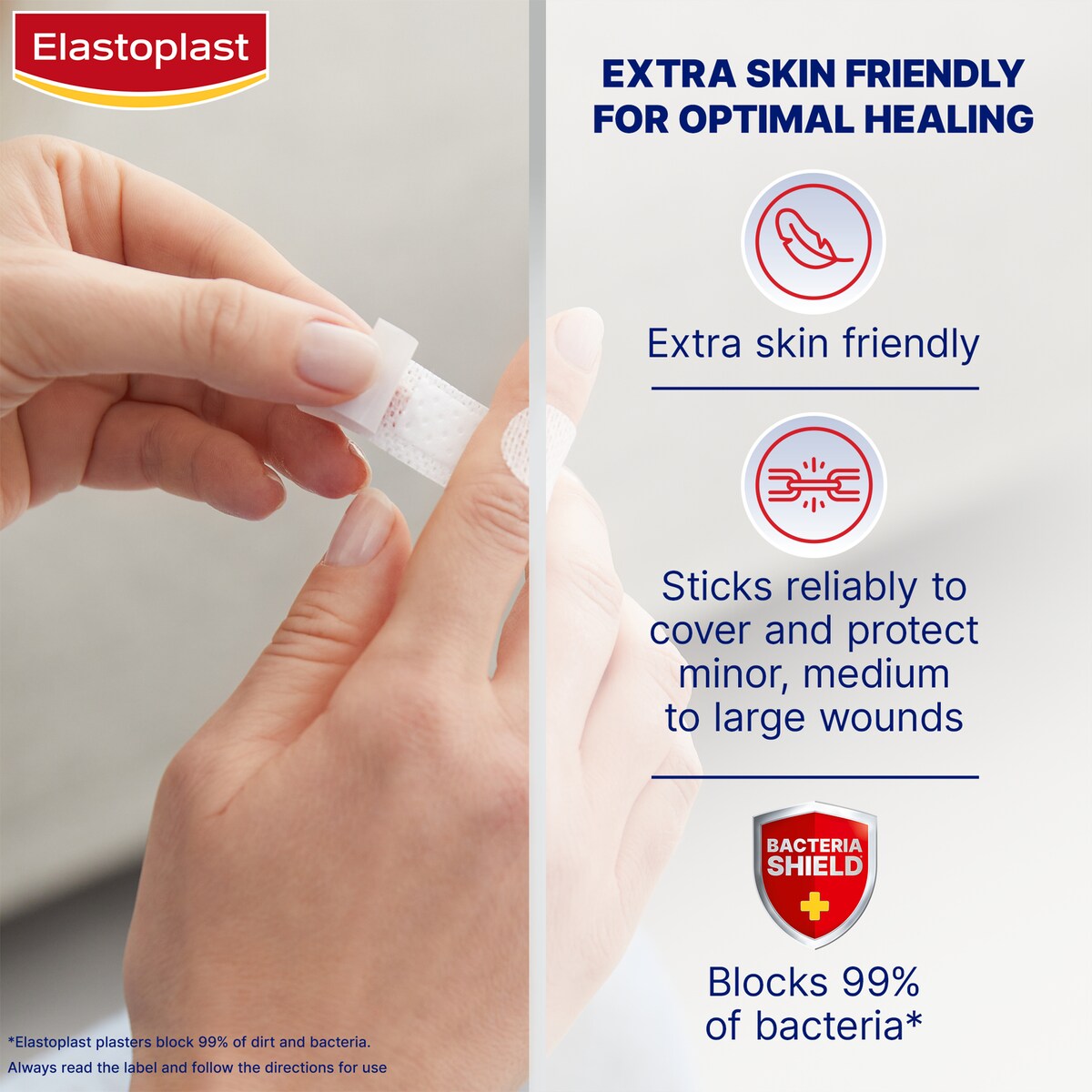Elastoplast Sensitive Assorted White Plasters For Wound Protection 40 pack
