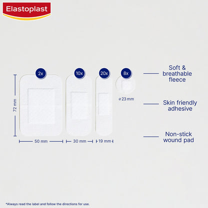 Elastoplast Sensitive Assorted White Plasters For Wound Protection 40 pack
