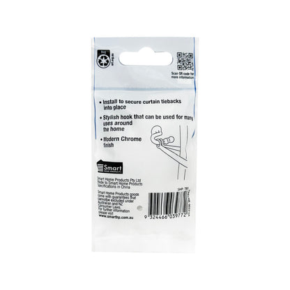 Windoware Curtain Rod Tie Back - 40 x 40mm - Satin - 2 Pack