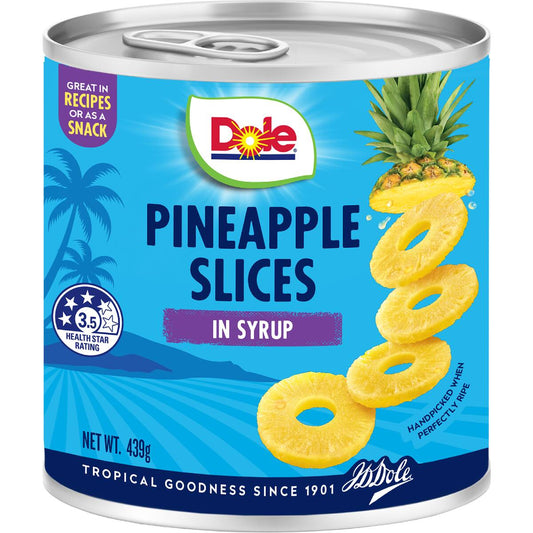 Dole Premium Pineapple Slices In Syrup 439g