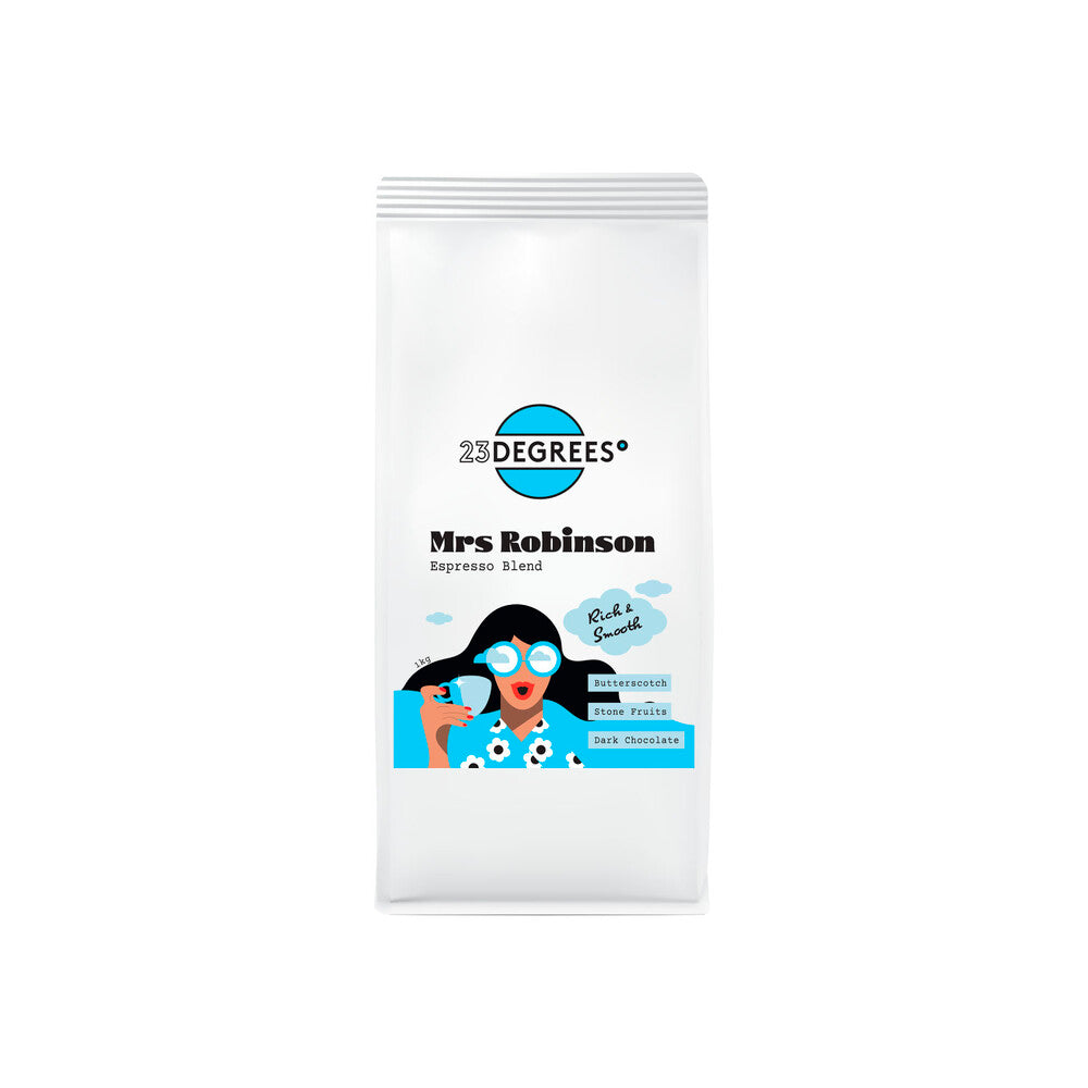 23 Degrees Coffee Roasters Mrs Robinson Espresso Blend Whole Bean - 1kg