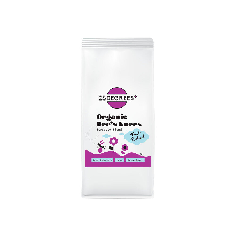 23 Degrees Coffee Roasters Organic Bees Knees Espresso Blend Whole Beans - 1kg