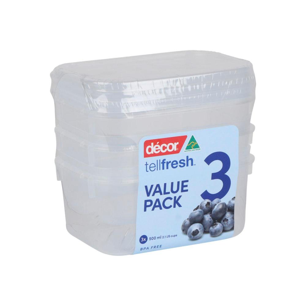 Decor Tellfresh Containers 500ml - 3PACK