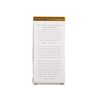 Made To Milk Reusable Breastmilk Storage Bags Blue - 2 pack
