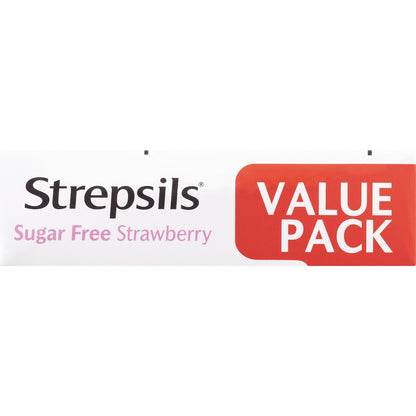 Strepsils Sore Throat Sugar Free Strawberry Lozenges 36 Pack