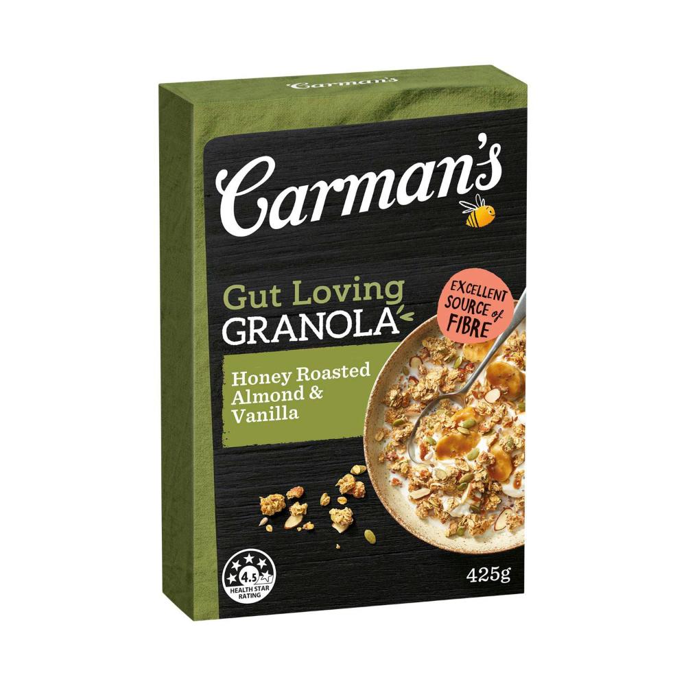 Carman's Granola Gut Loving Honey Roasted Almond & Super Seed - 425g