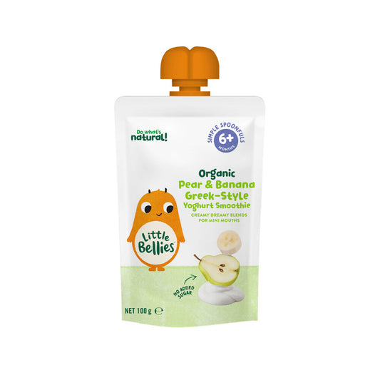 Little Bellies Organic Pear & Banana Greek Style Yoghurt Smoothie - 100g