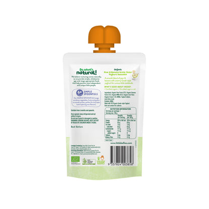Little Bellies Organic Pear & Banana Greek Style Yoghurt Smoothie - 100g
