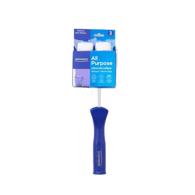 Monarch All Purpose Mini Rollers 100mm 3 Piece