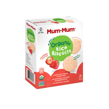 Mum-mum Organic Strawberry Rice Biscuits - 40g