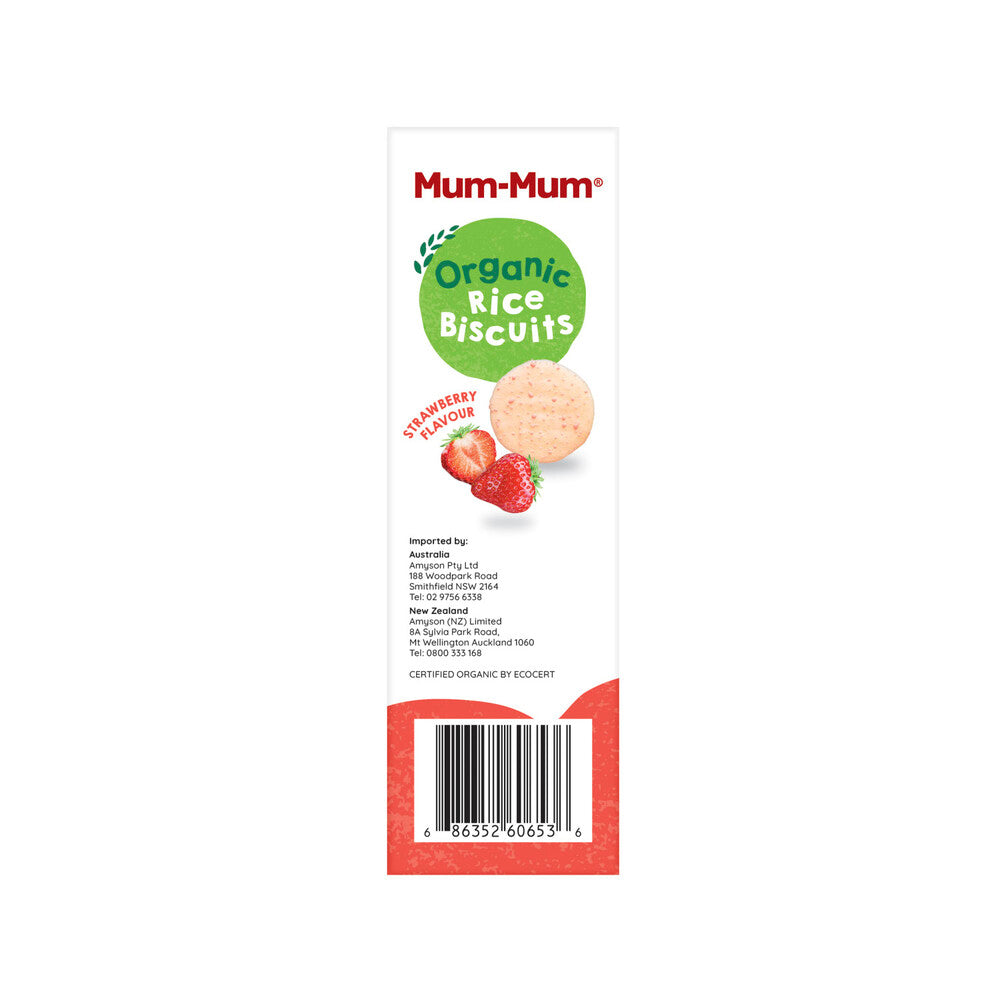 Mum-mum Organic Strawberry Rice Biscuits - 40g