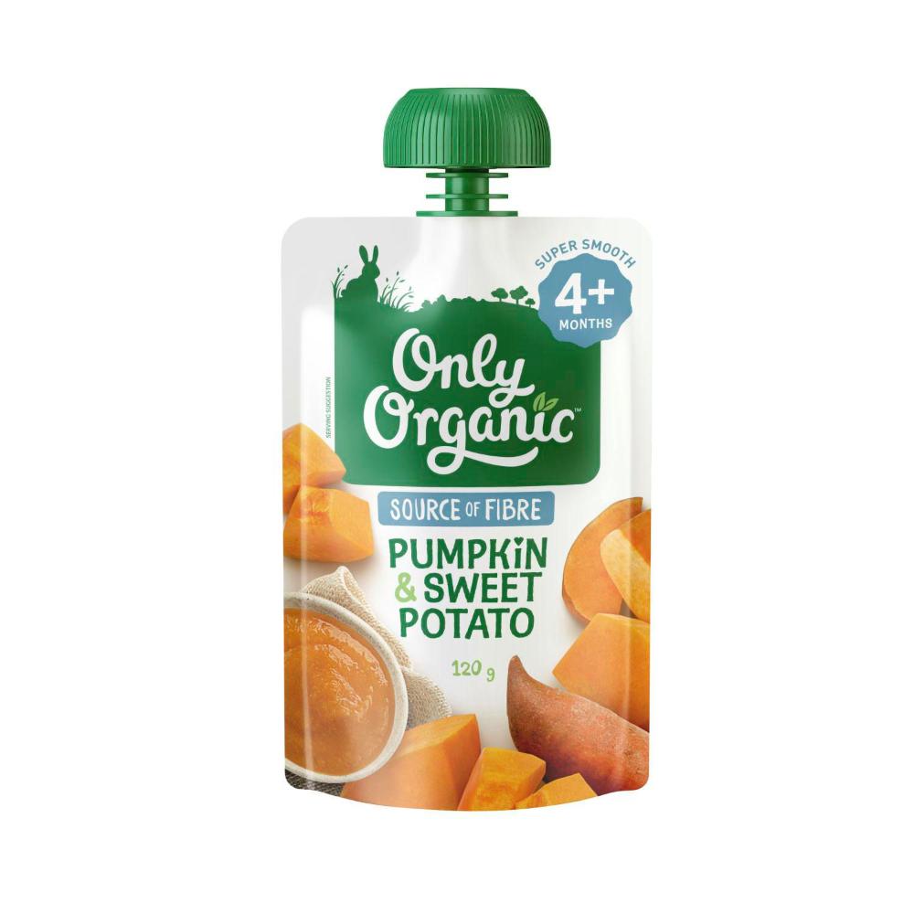 Only Organic Sweet Potato & Pumpkin Pouch - 120g