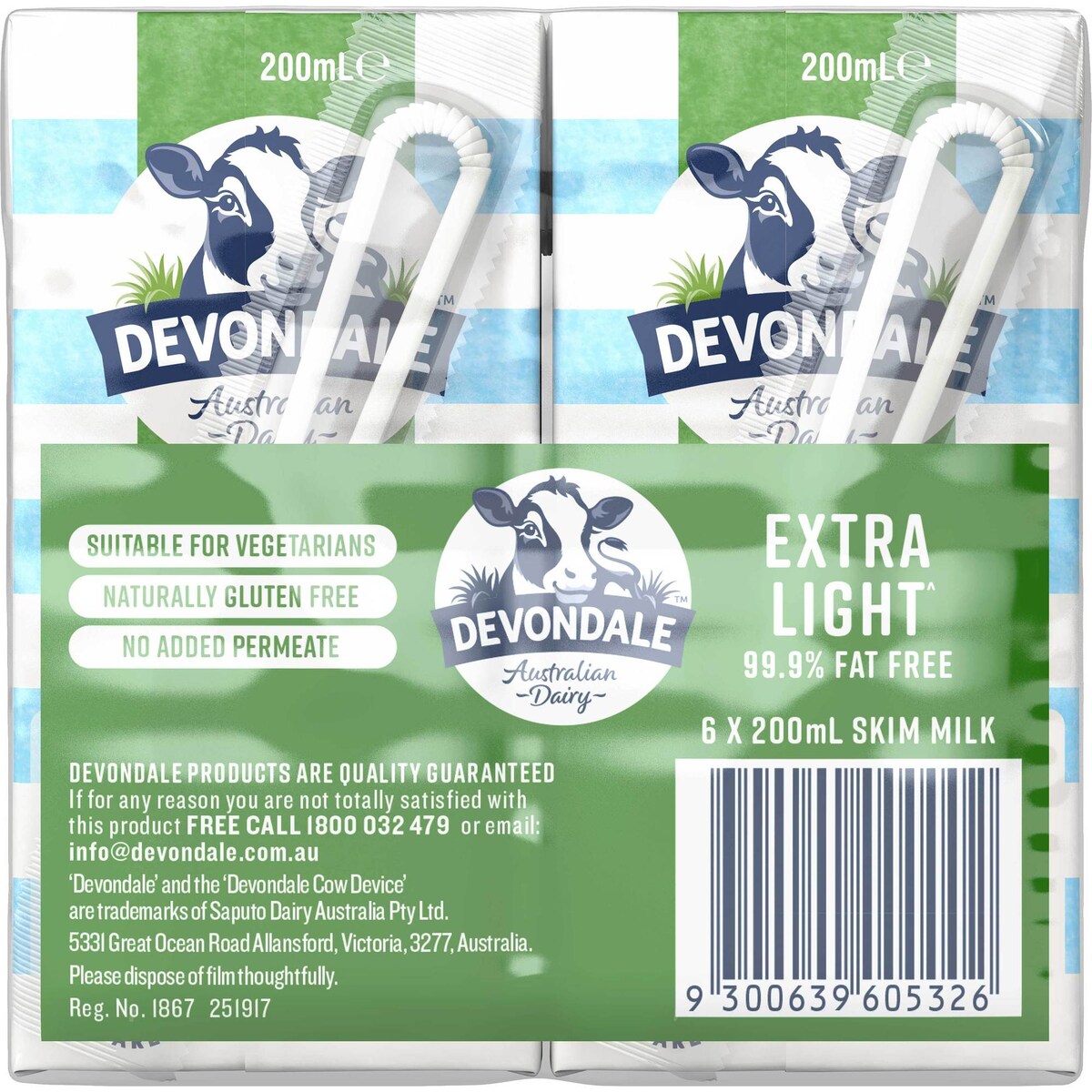 Devondale Skim Milk Long Life Uht Milk 200ml X 6 Pack