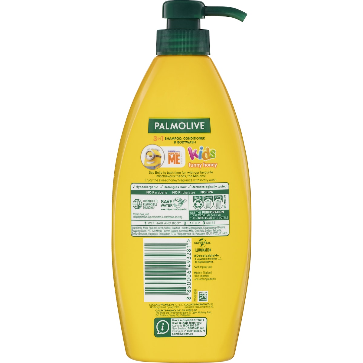 Palmolive Kids 3 In 1 Honey Shampoo Conditioner & Body Wash 700ml