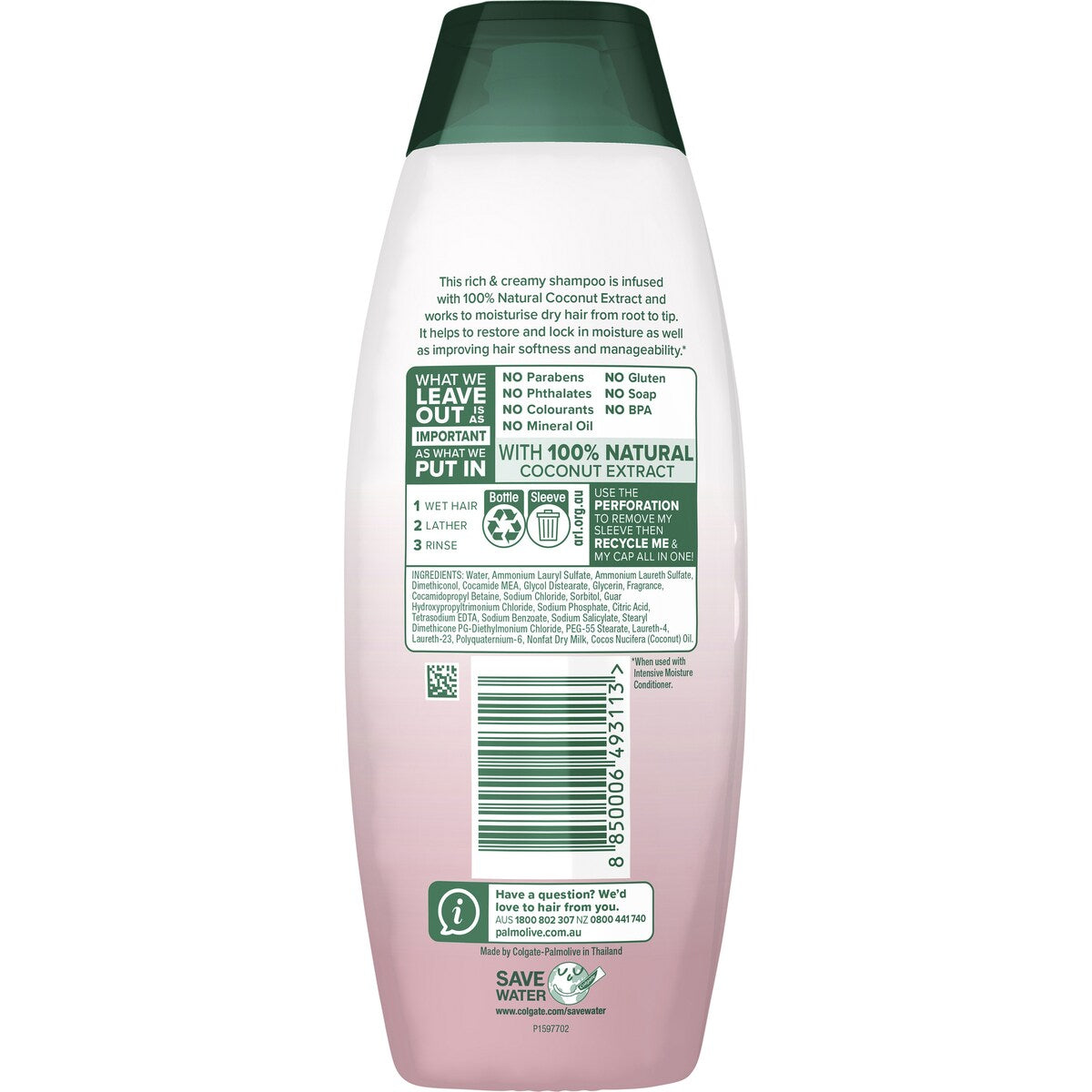Palmolive Shampoo Naturals Intensive Moisture 350mL
