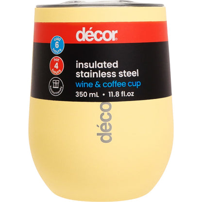 Decor Wine & Coffee Travel Cup Insulated Assorted 350ml Each