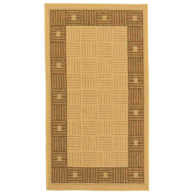 Hufflett 80 x 150cm Polypropylene Border Bone Ceduna Flat Weave Rug