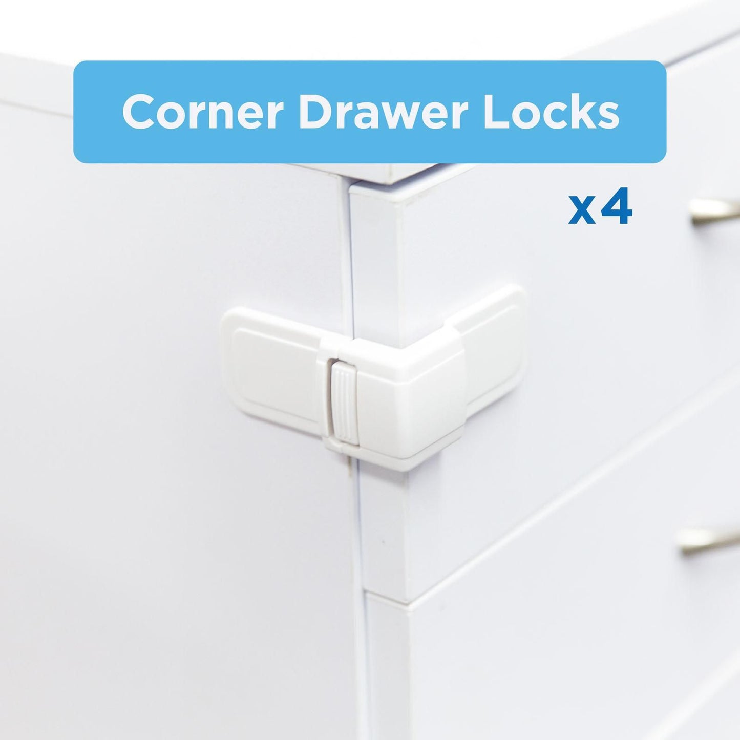 Perma Child Safety Corner Drawer Locks - 4 Pack