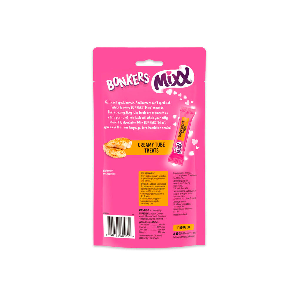 Bonkers Cat Treats Chicken 4 Pack | 48g