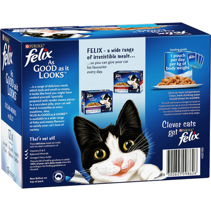 Felix As Good As It Looks Ocean Menus In Jelly Wet Cat Food 85g X 12 Pack