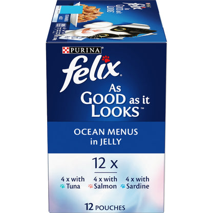 Felix As Good As It Looks Ocean Menus In Jelly Wet Cat Food 85g X 12 Pack