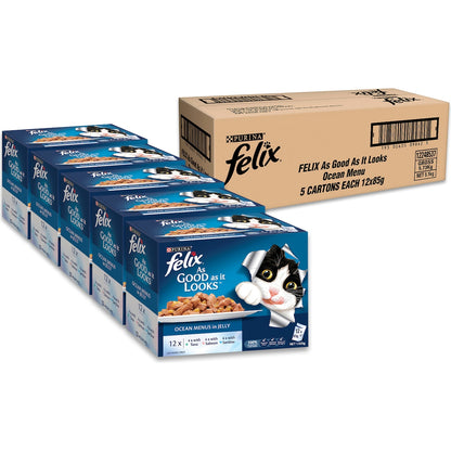 Felix As Good As It Looks Ocean Menus In Jelly Wet Cat Food 85g X 12 Pack