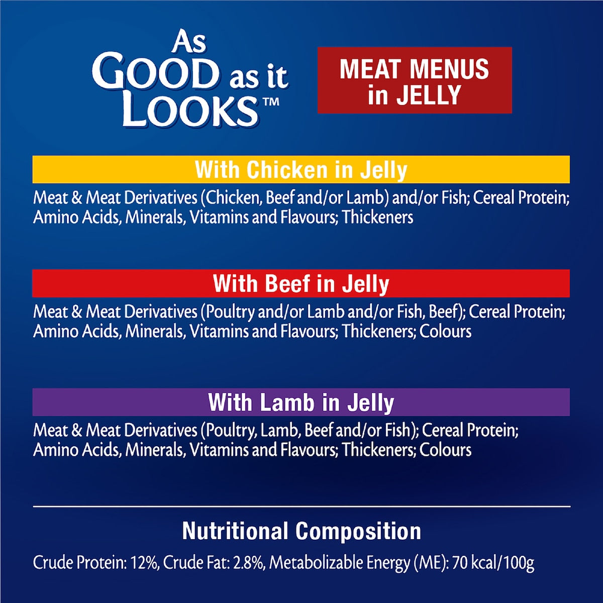 Felix As Good As It Looks Meat Menus In Jelly Wet Cat Food 85g X 12 Pack