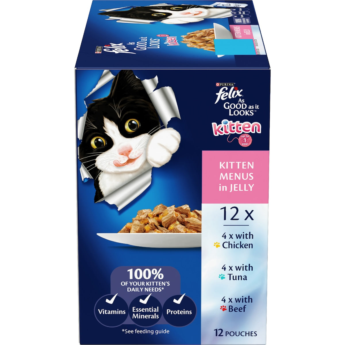 Felix As Good As It Looks Kitten Menus Jelly Wet Cat Food 85g X 12 Pack