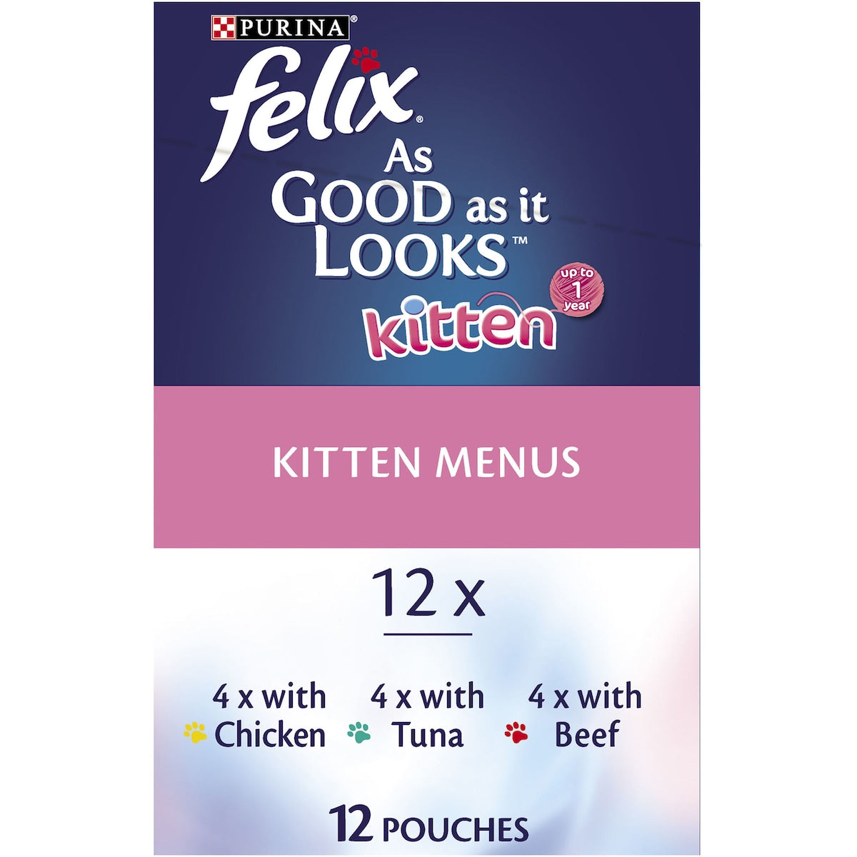 Felix As Good As It Looks Kitten Menus Jelly Wet Cat Food 85g X 12 Pack