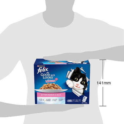 Felix As Good As It Looks Kitten Menus Jelly Wet Cat Food 85g X 12 Pack
