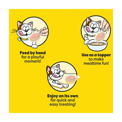 Temptations Creamy Spoons Tasty Chicken & Savory Salmon Flavors Cat Treat 4x10g - 40g