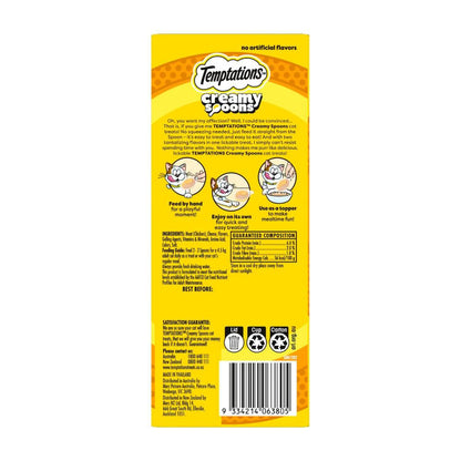Temptations Creamy Spoons Tasty Chicken & Cheesy Cheese Flavors Cat Treat 4x10g - 40g