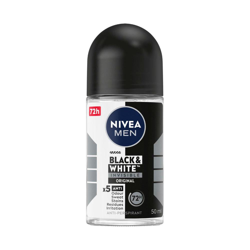 Nivea Deo Roll On Men Invisible Black And White - 50mL