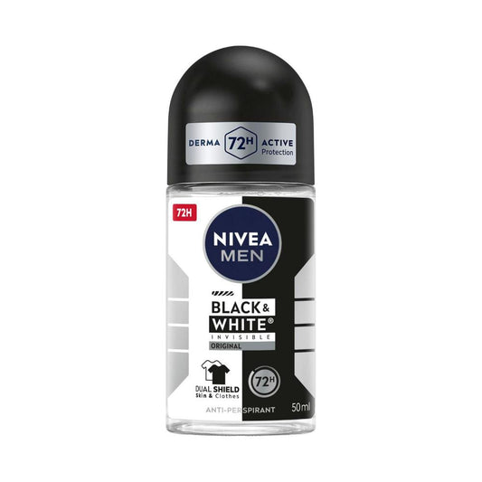 Nivea Deo Roll On Men Invisible Black And White - 50mL