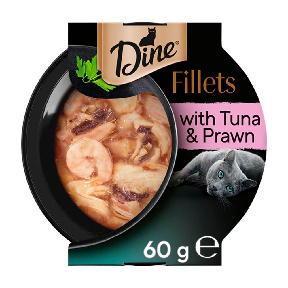 Dine Fillets Cat Food With Tuna & Prawn - 60g
