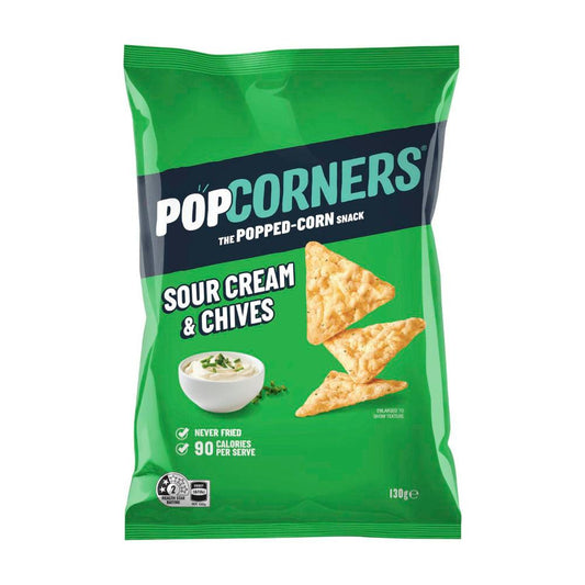 Popcorners Popcorn Chips Share Pack Sour Cream & Chives - 130g
