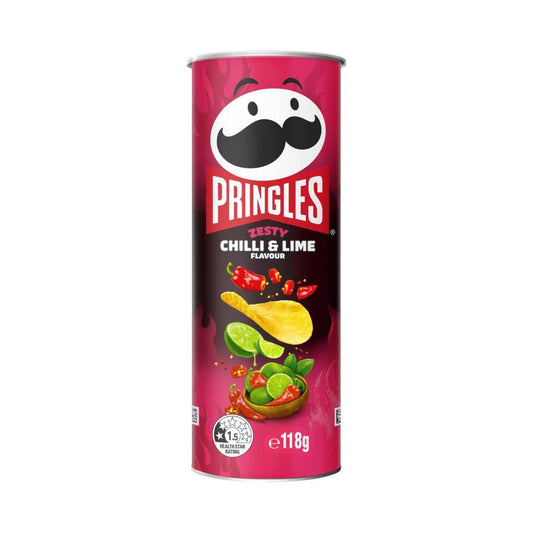 Pringles Potato Chips Zesty Chilli & Lime - 118g