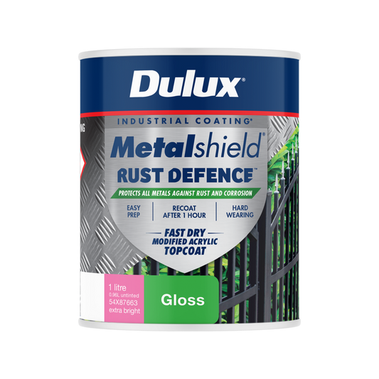 Dulux Metalshield Rust Defence - 1L - Extra Bright Base Gloss
